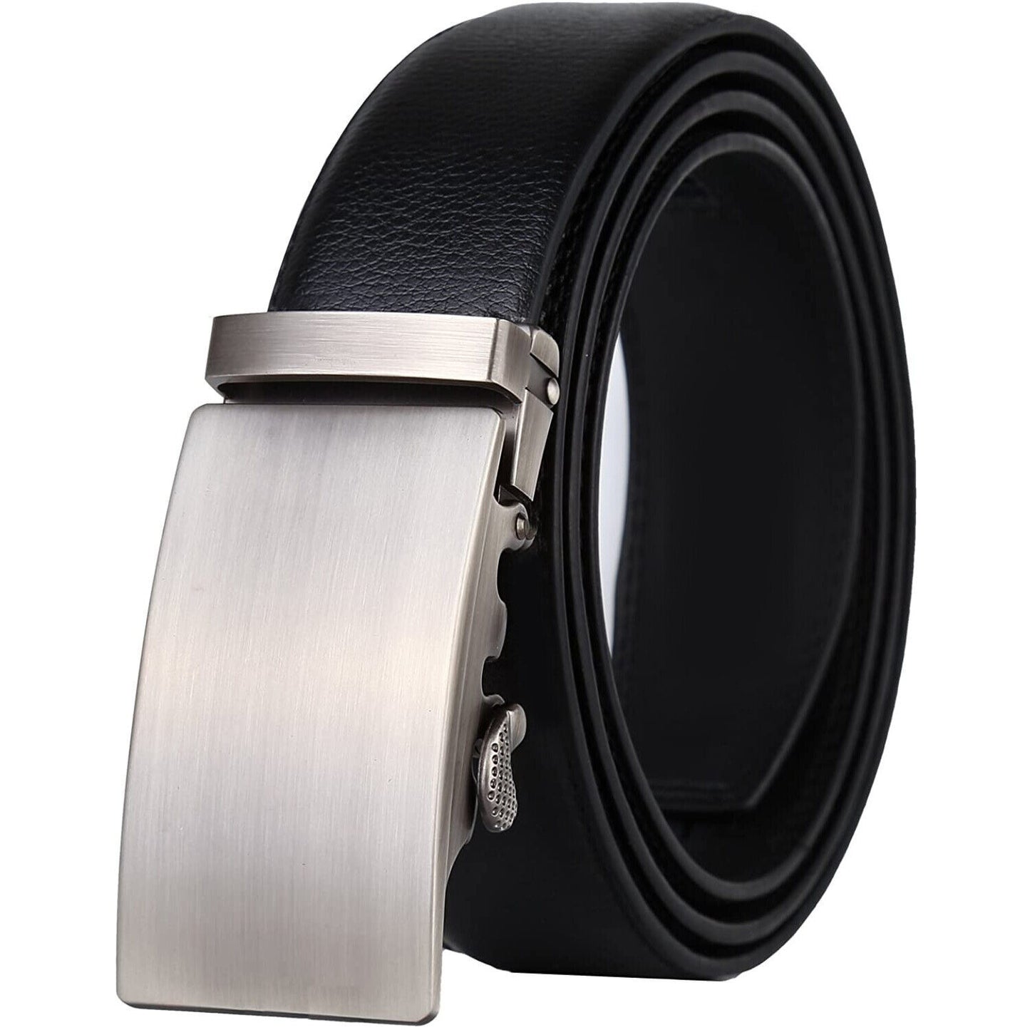 Microfiber Leather Mens Ratchet Belt, Adjustable Automatic Buckle