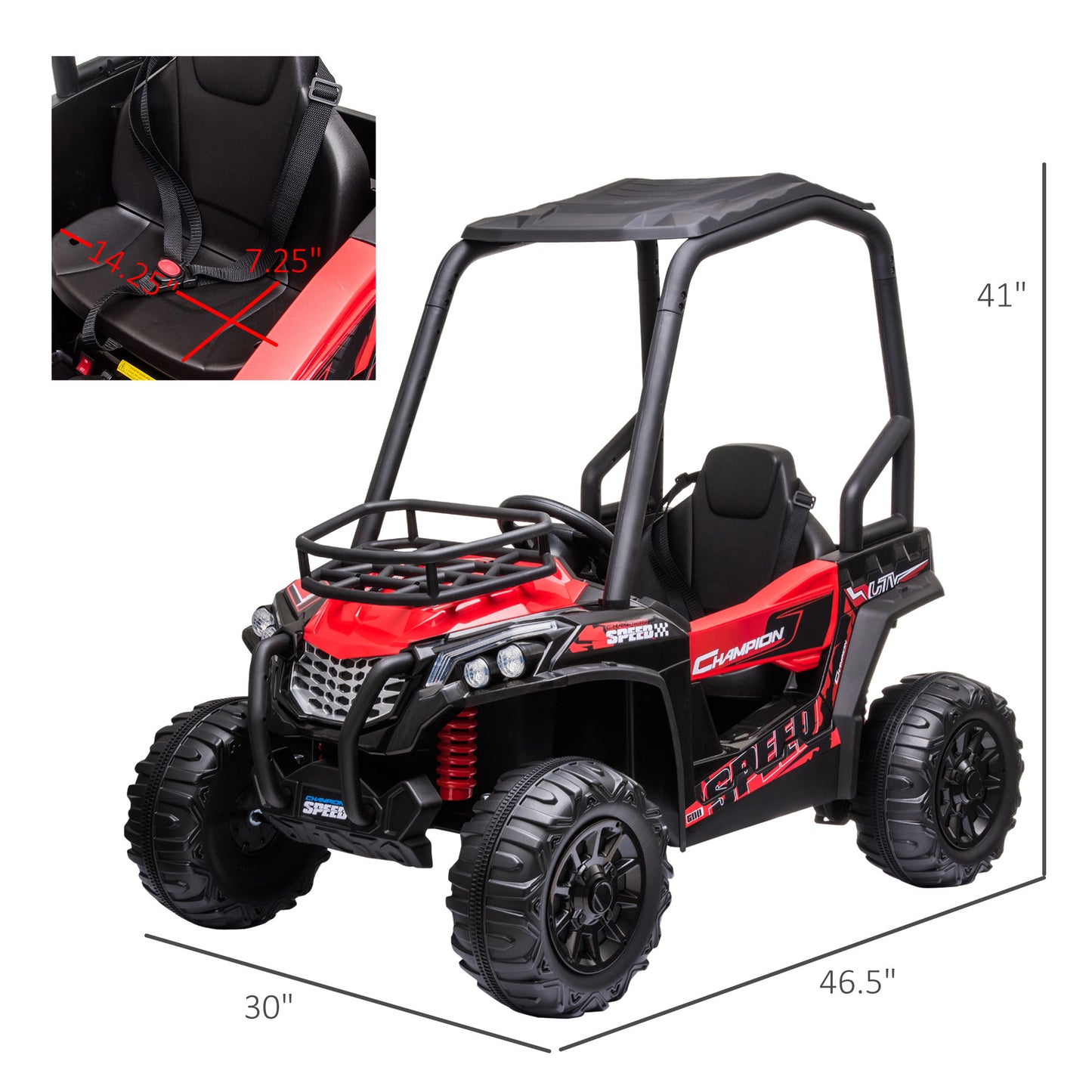 12V Dual Motor Kids Electric Ride-on UTV Toy