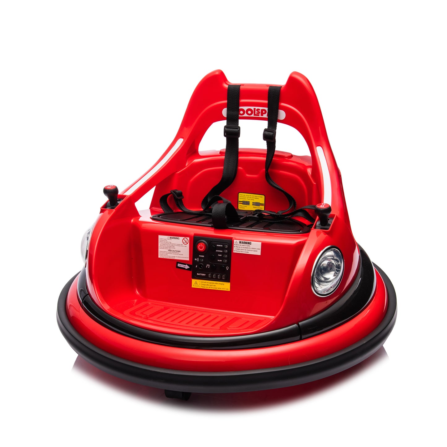12V Ride-On Bumper Car for Kids - Remote Control, LED Lights & 360Spin, Red