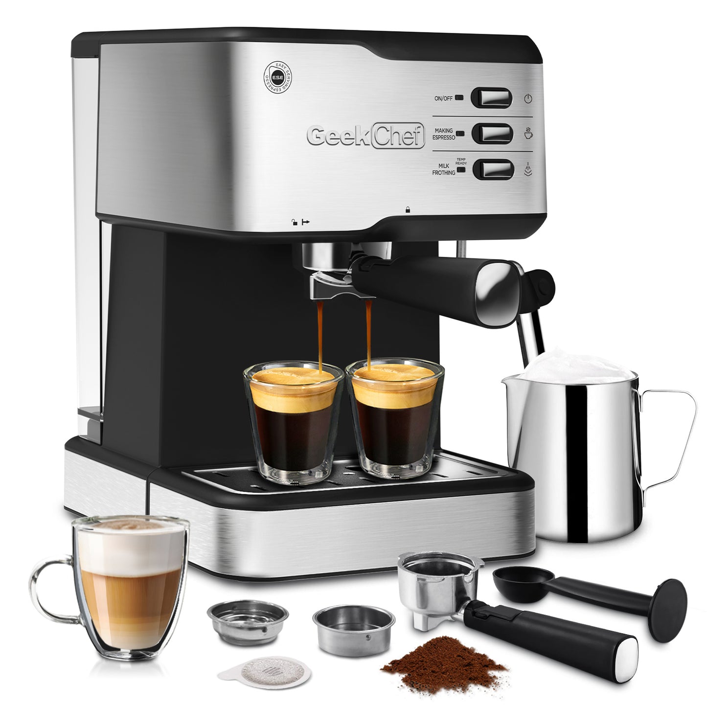 20 Bar Espresso and Specialty Coffee Machine, 1.5L Water Tank