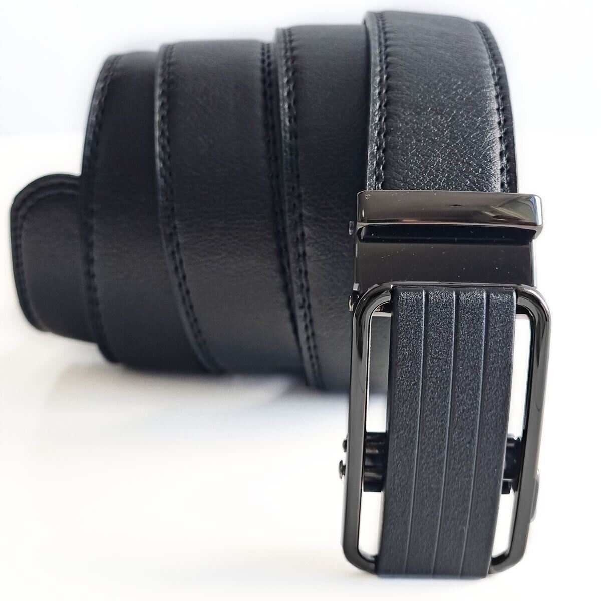 Men's Ratchet Belt Leather with Slide Buckle