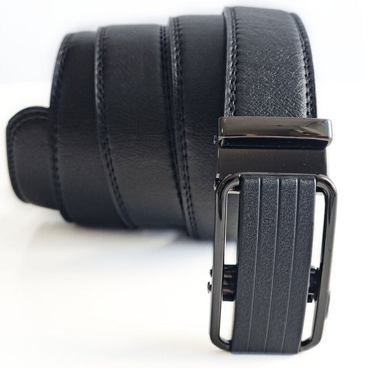 Men's Ratchet Belt Leather with Slide Buckle