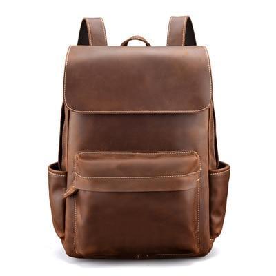 Stylish Leather Backpack, Fits 14" Laptops
