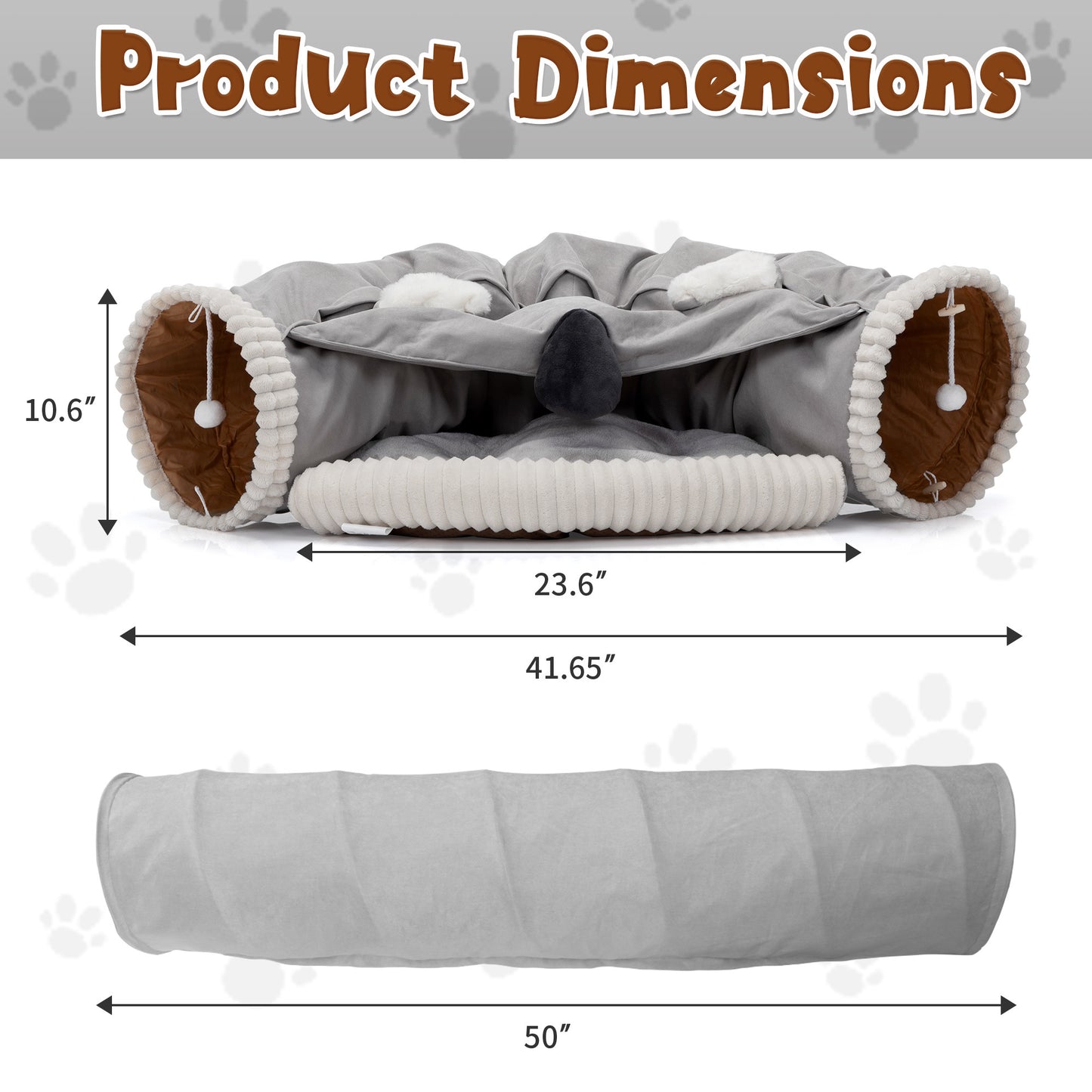 Collapsible Cat Tunnel Bed - Dual Functionality with Washable Design