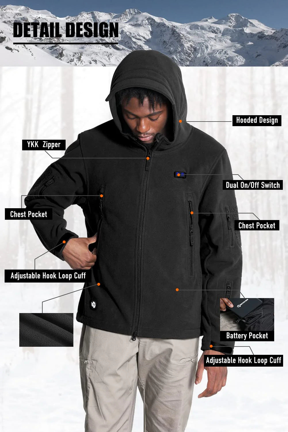 Fleece Heated Jacket with 6 Heating Zones to Stay Warm Anywhere