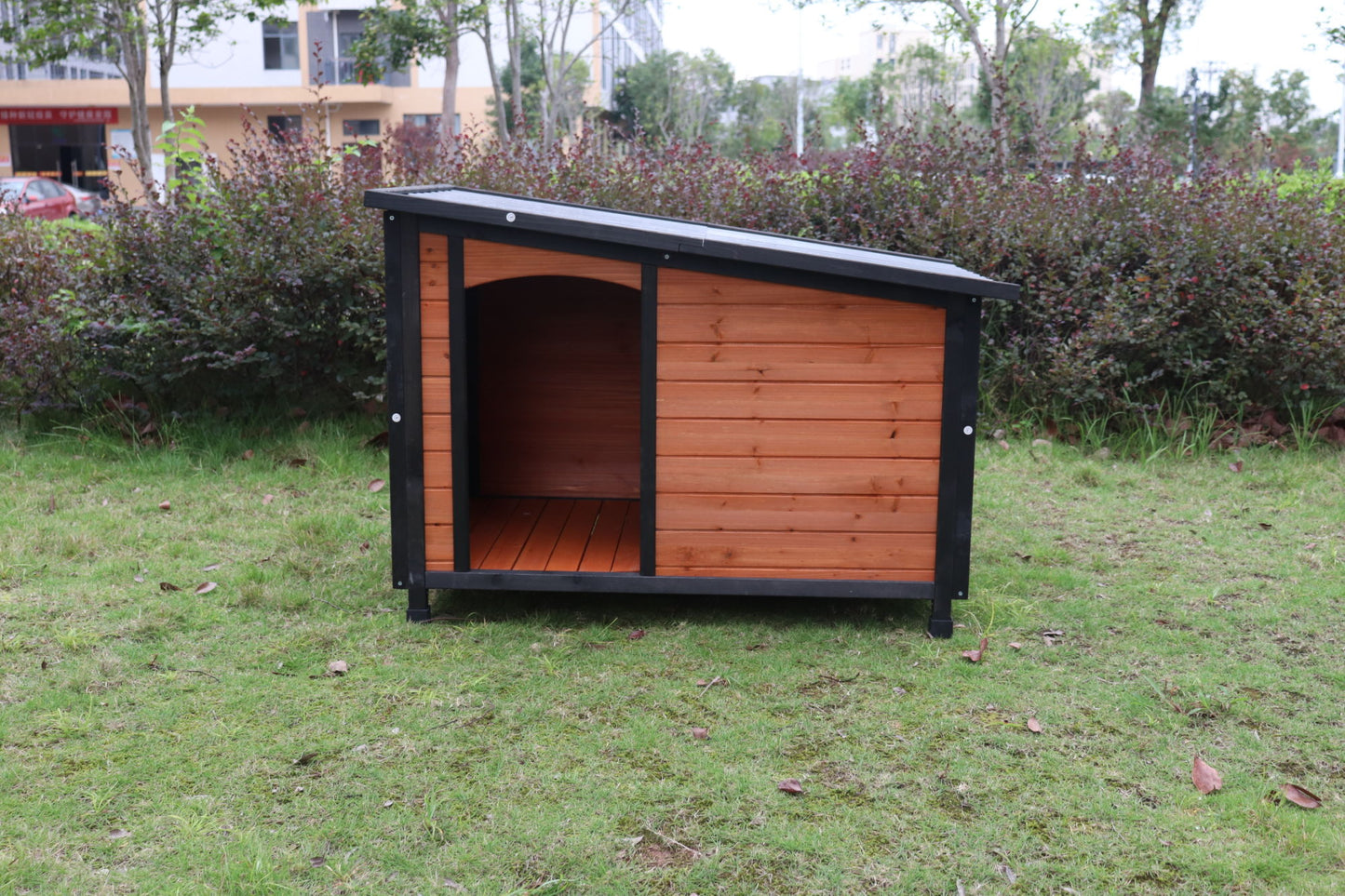46" Wooden Dog House: Weatherproof, Stylish, and Durable for Large Dogs