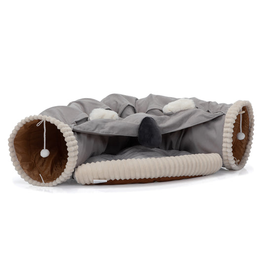 Collapsible Cat Tunnel Bed - Dual Functionality with Washable Design