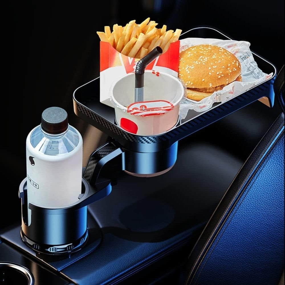 Revolutionary Car Cup Holder Expander with 360 Degree Tray