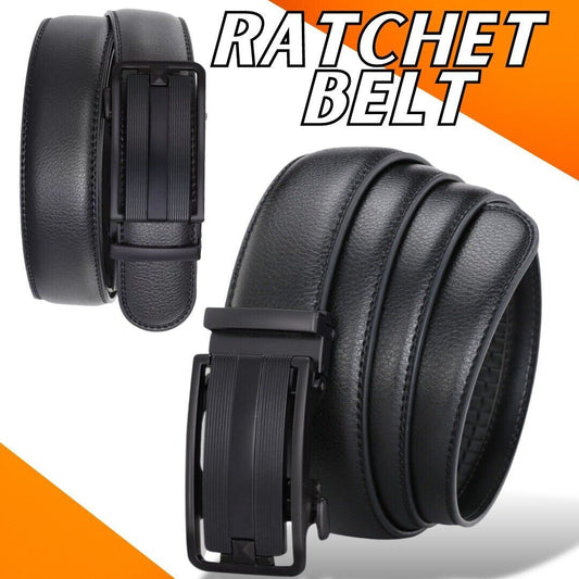 Men's Ratchet Belt Leather With Slide Buckle