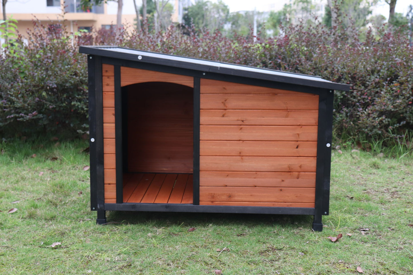 46" Wooden Dog House: Weatherproof, Stylish, and Durable for Large Dogs